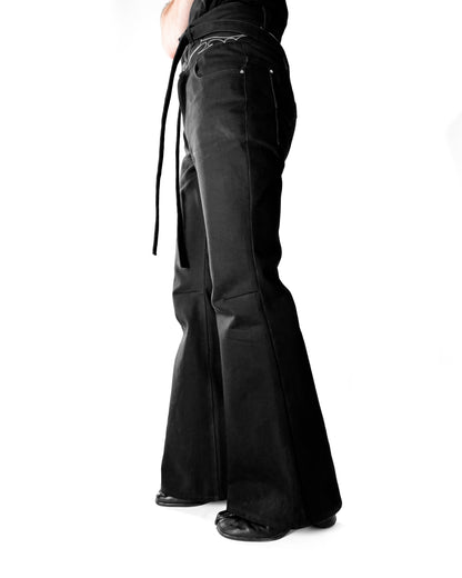 Double waist flared pants