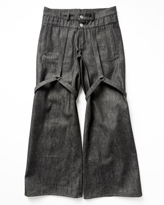 double waist baggy-flared jeans