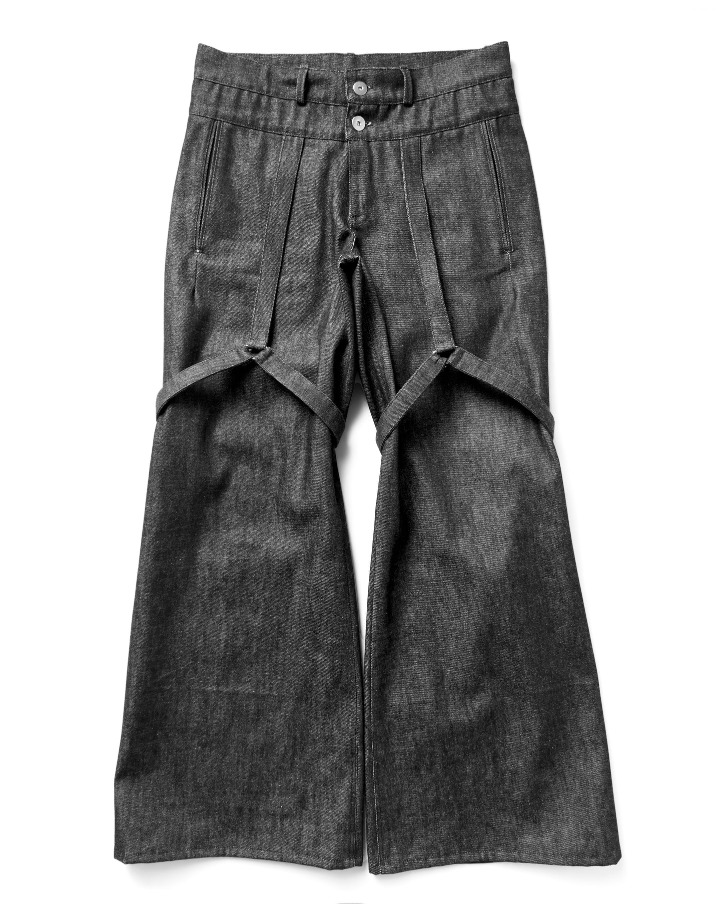 double waist baggy-flared jeans