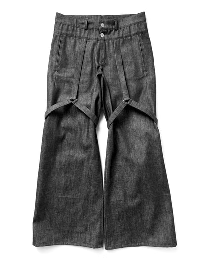 double waist baggy-flared jeans