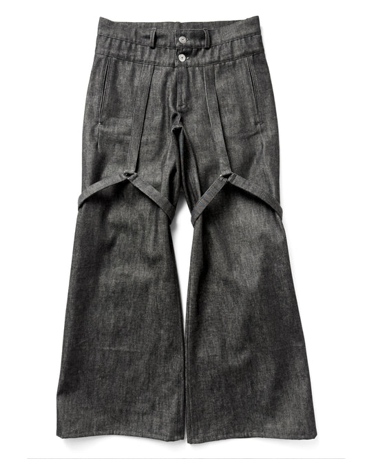 double waist baggy-flared jeans