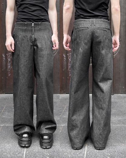 pleats denim men