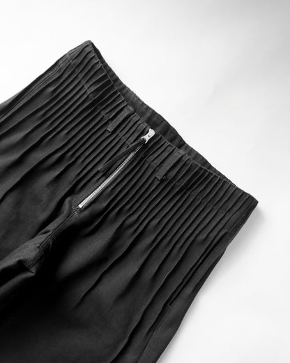 pleats black denim men