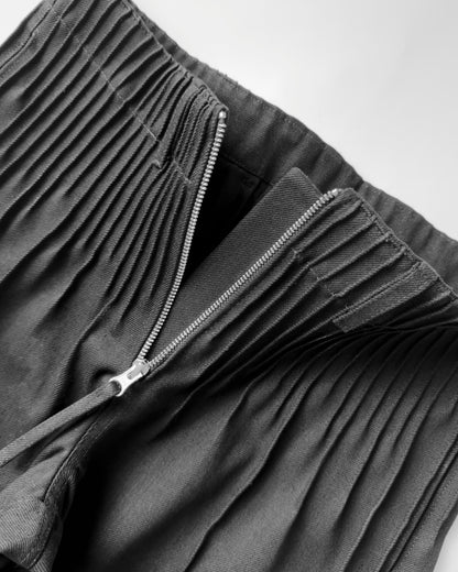 pleats black denim men