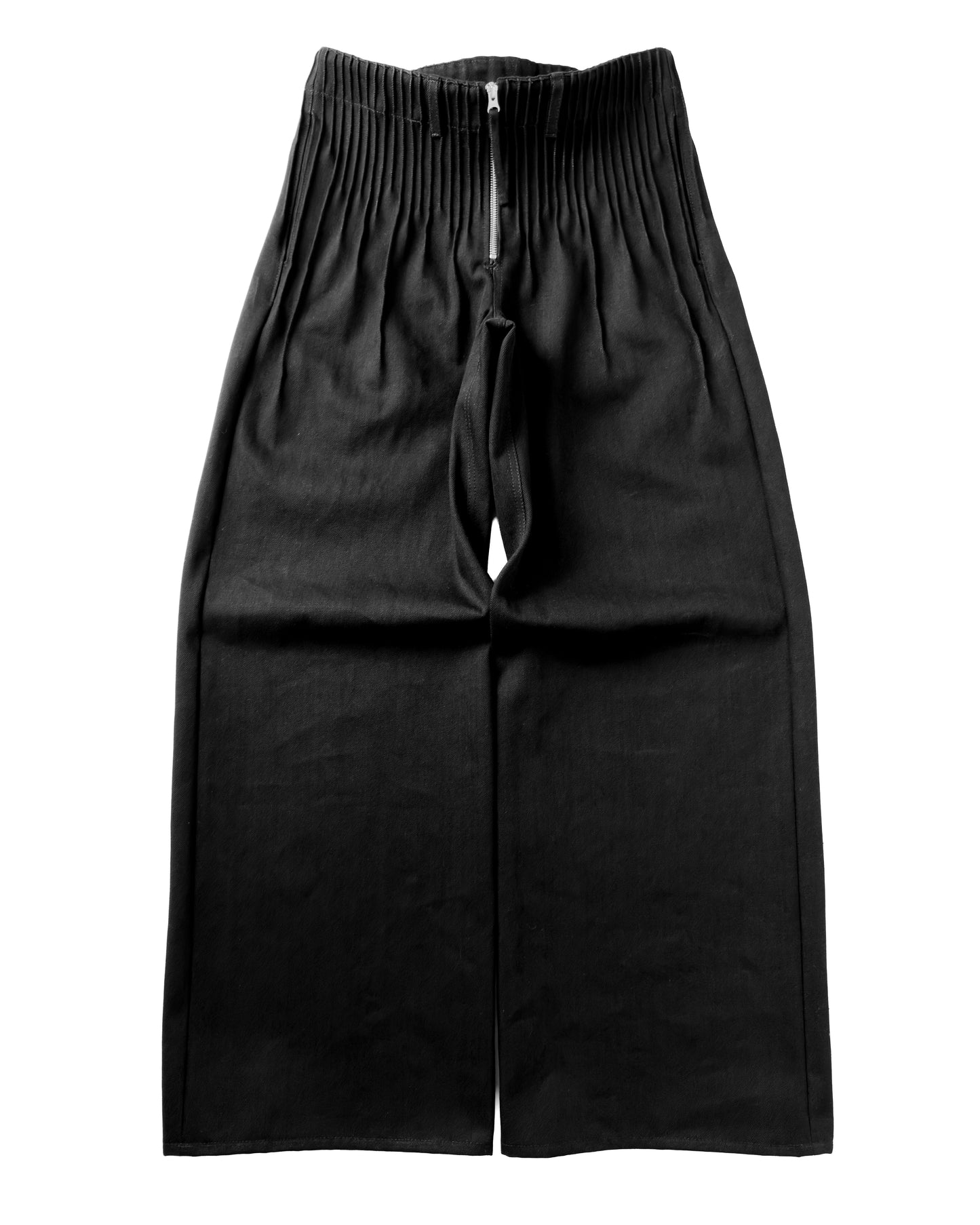 pleats black denim men