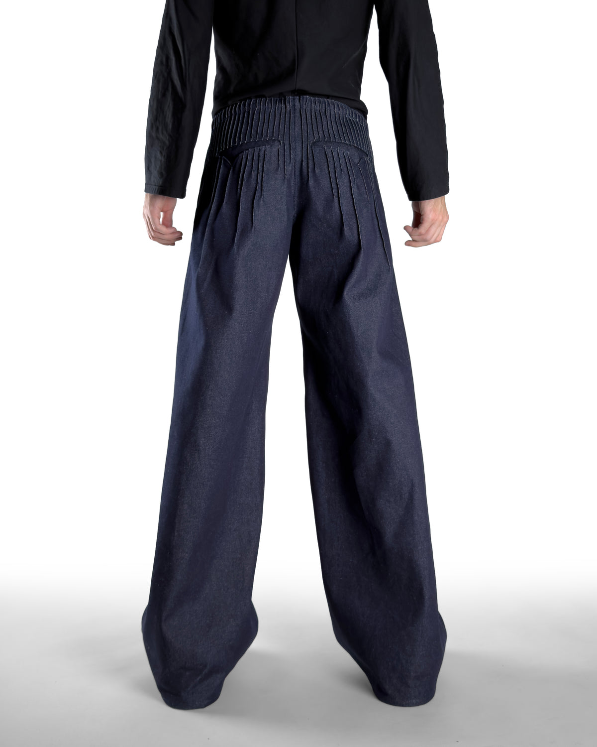 Pleats denim Navy