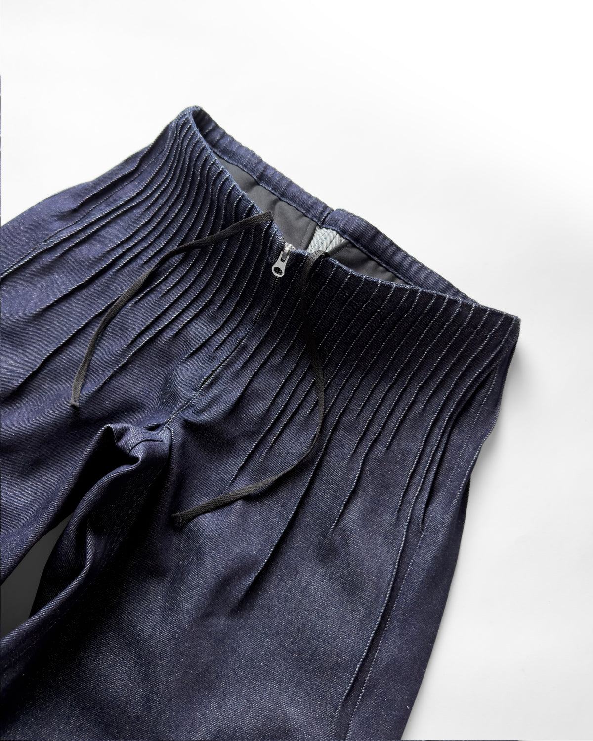 Pleats denim Navy
