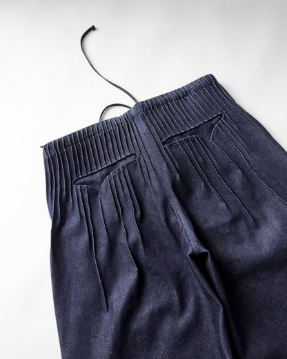 Pleats denim Navy