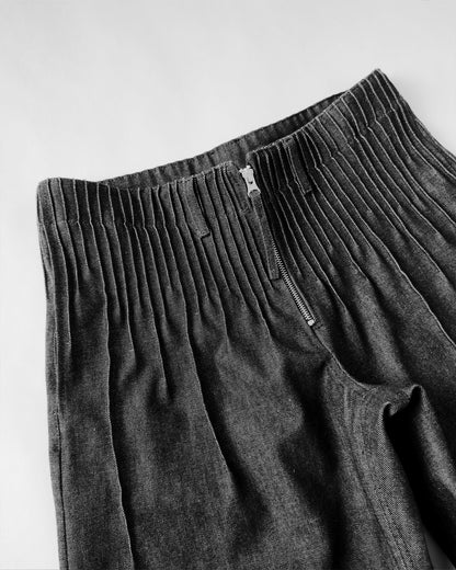 pleats denim men